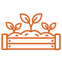 Growing plants representing richer soil and garden fertility