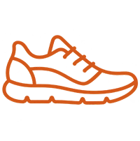 Shoe icon representing WormSpike's walkable garden paver design